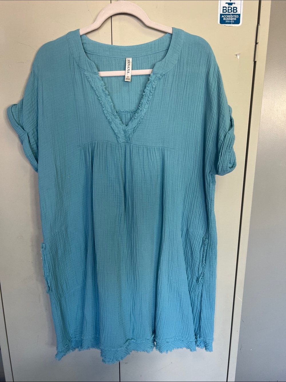 Zenana Outfitters Teal Blue Mini Dress